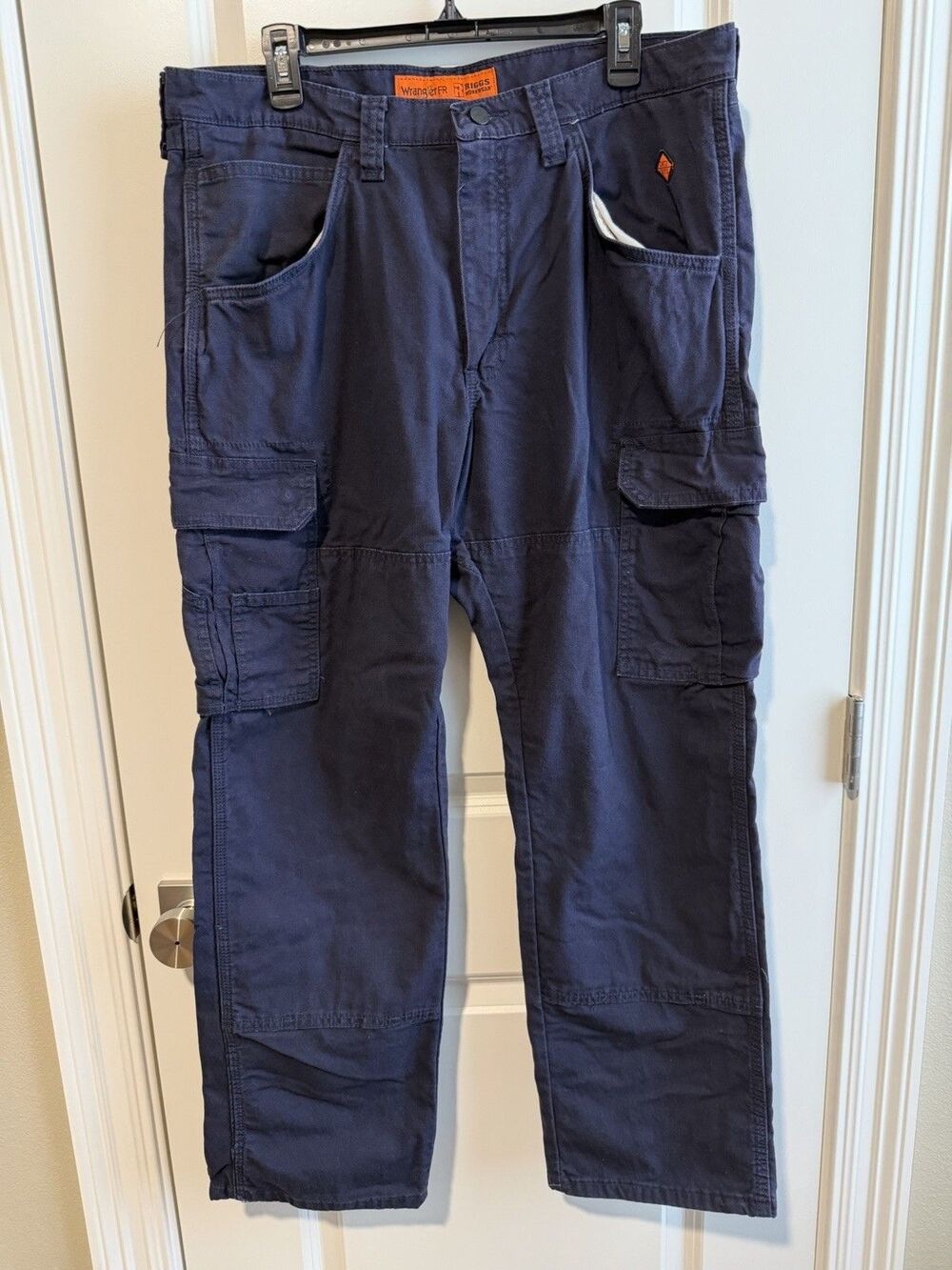 Wrangler FR RiggsWorkwear Ranger Cargo Pants Men 38x30 Navy CAT 2 112343591